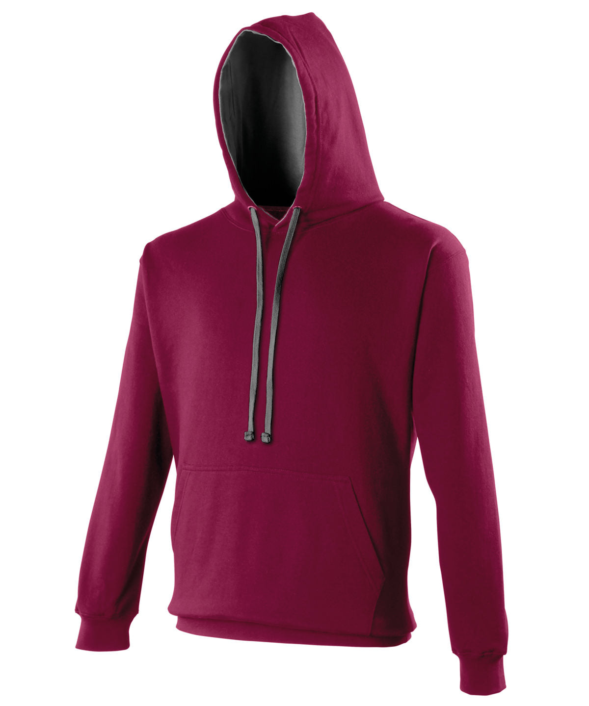 AWDis Just Hoods Varsity Hoodie - Burgundy/Charcoal