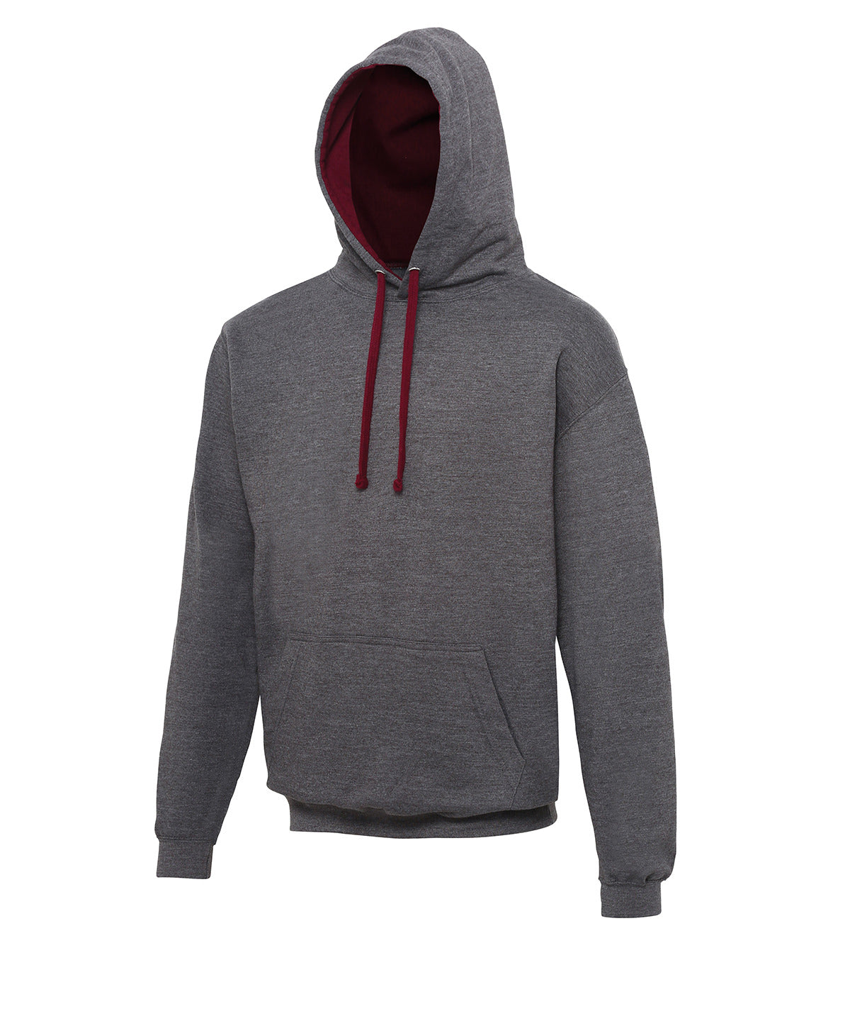 AWDis Just Hoods Varsity Hoodie - Charcoal/Burgundy