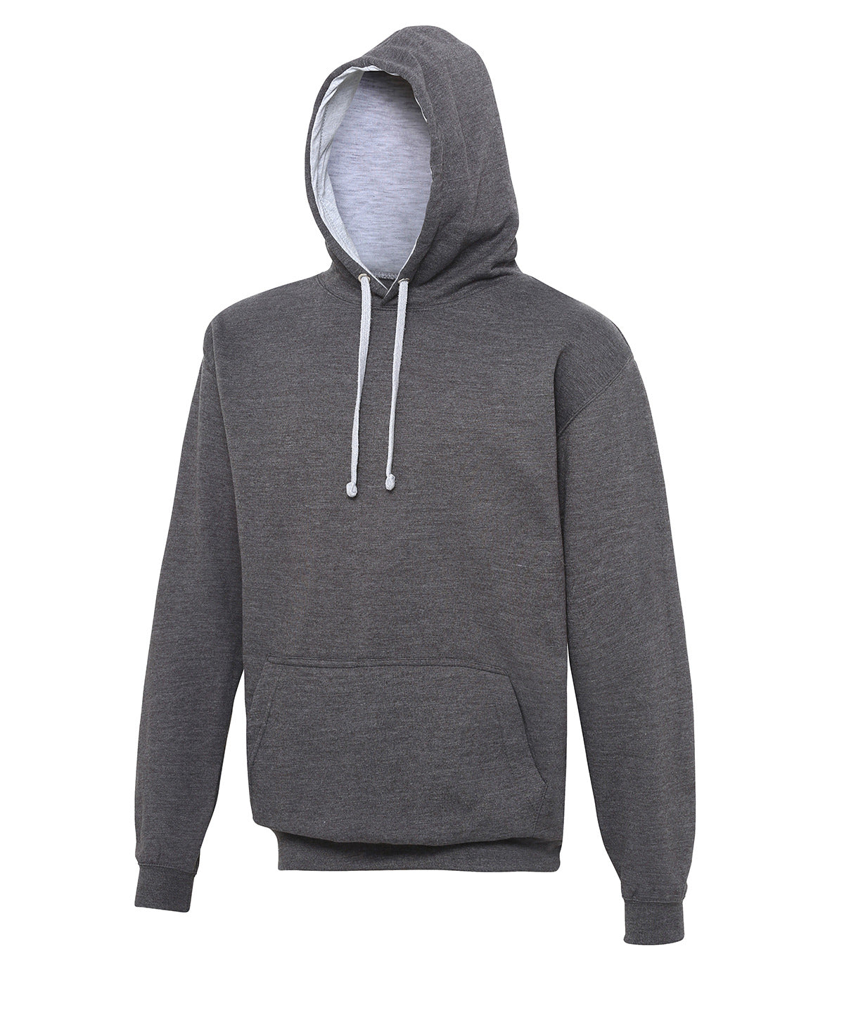 AWDis Just Hoods Varsity Hoodie - Charcoal/Heather Grey