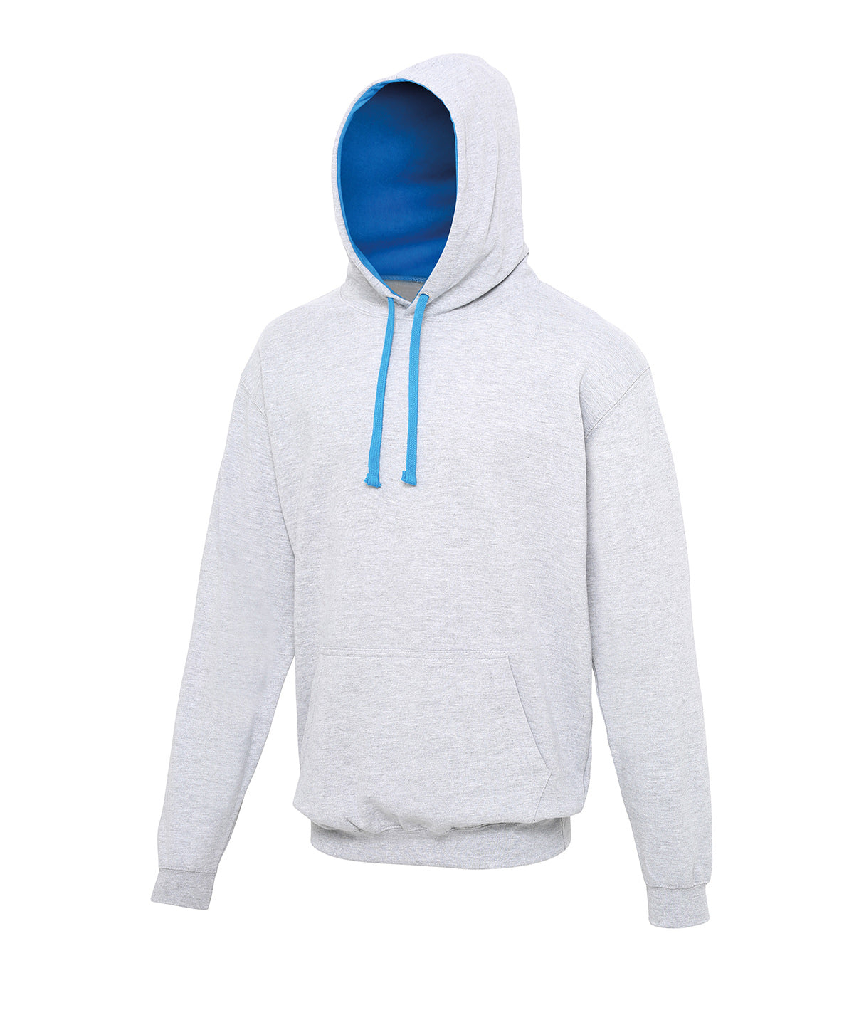 AWDis Just Hoods Varsity Hoodie - Heather Grey/Sapphire Blue