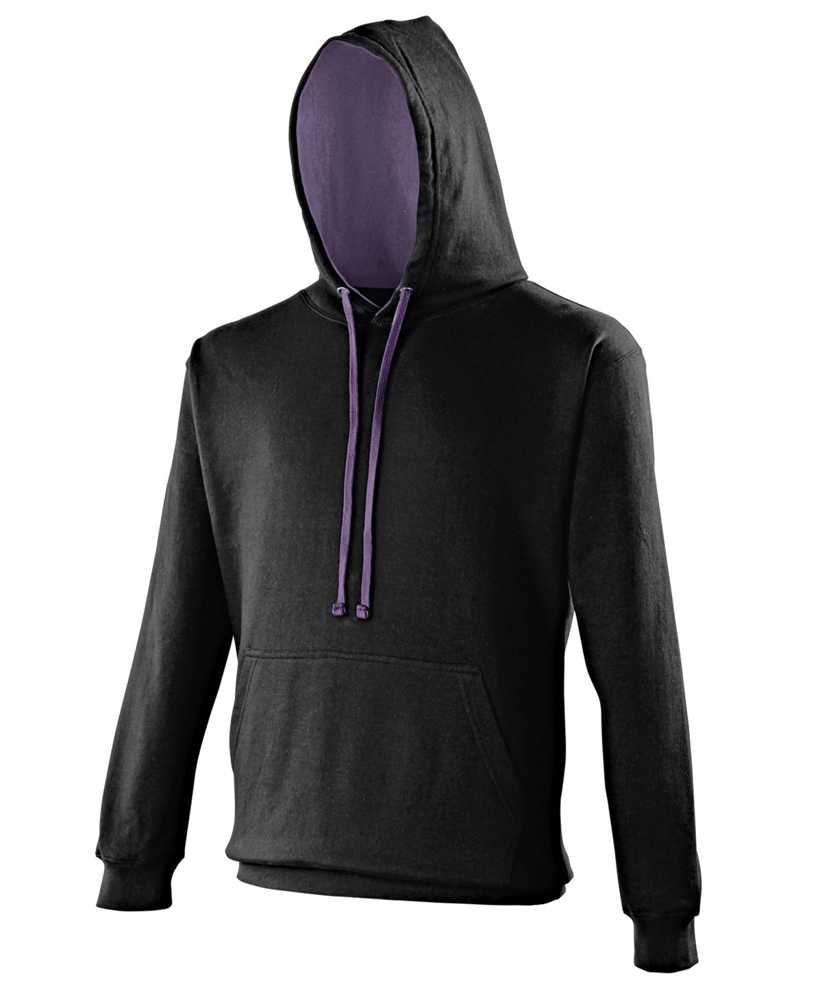 AWDis Just Hoods Varsity Hoodie - Jet Black/Purple