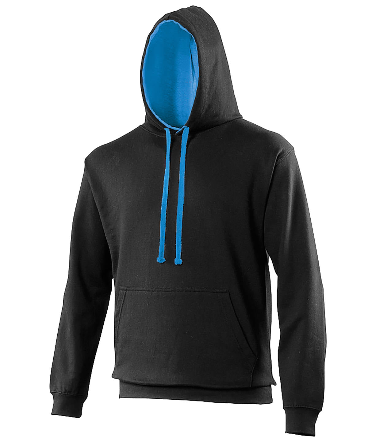 AWDis Just Hoods Varsity Hoodie - Jet Black/Sapphire Blue