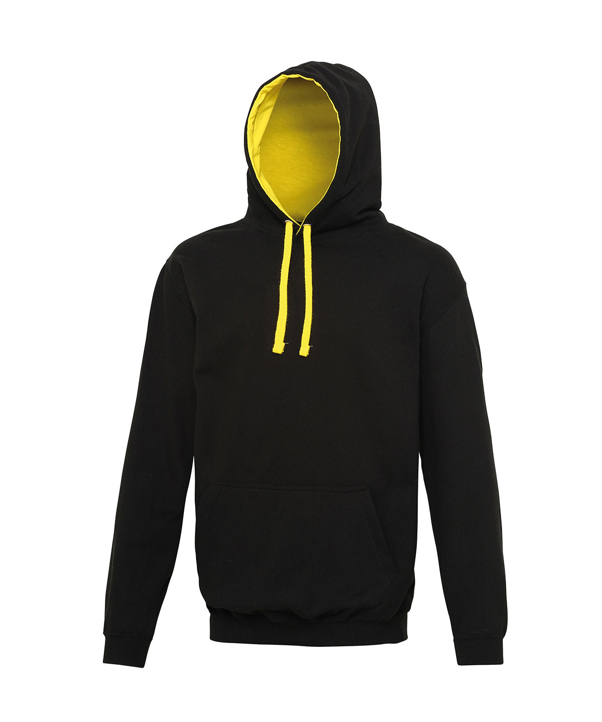 AWDis Just Hoods Varsity Hoodie - Jet Black/Sun Yellow