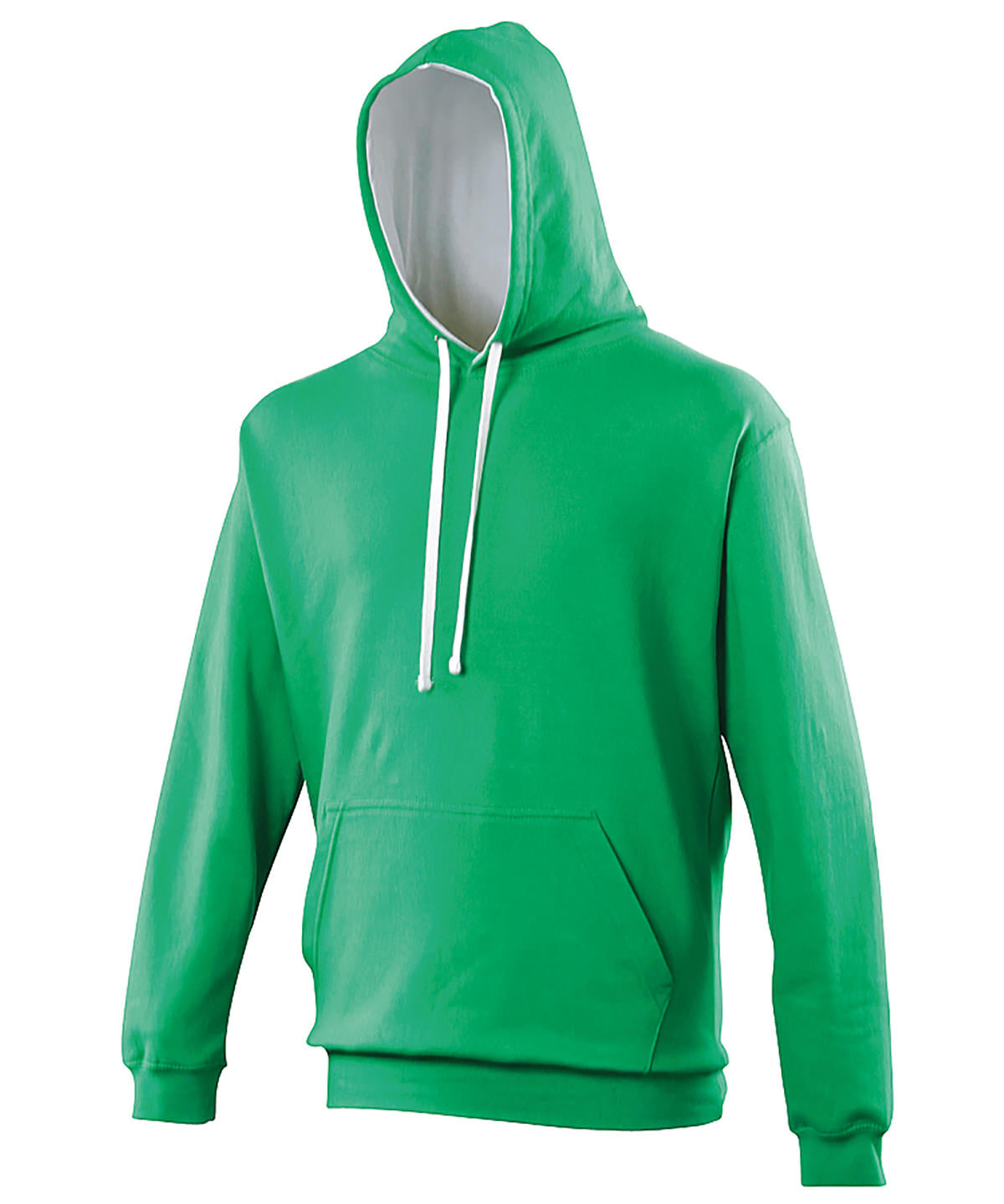AWDis Just Hoods Varsity Hoodie - Kelly Green/Arctic White