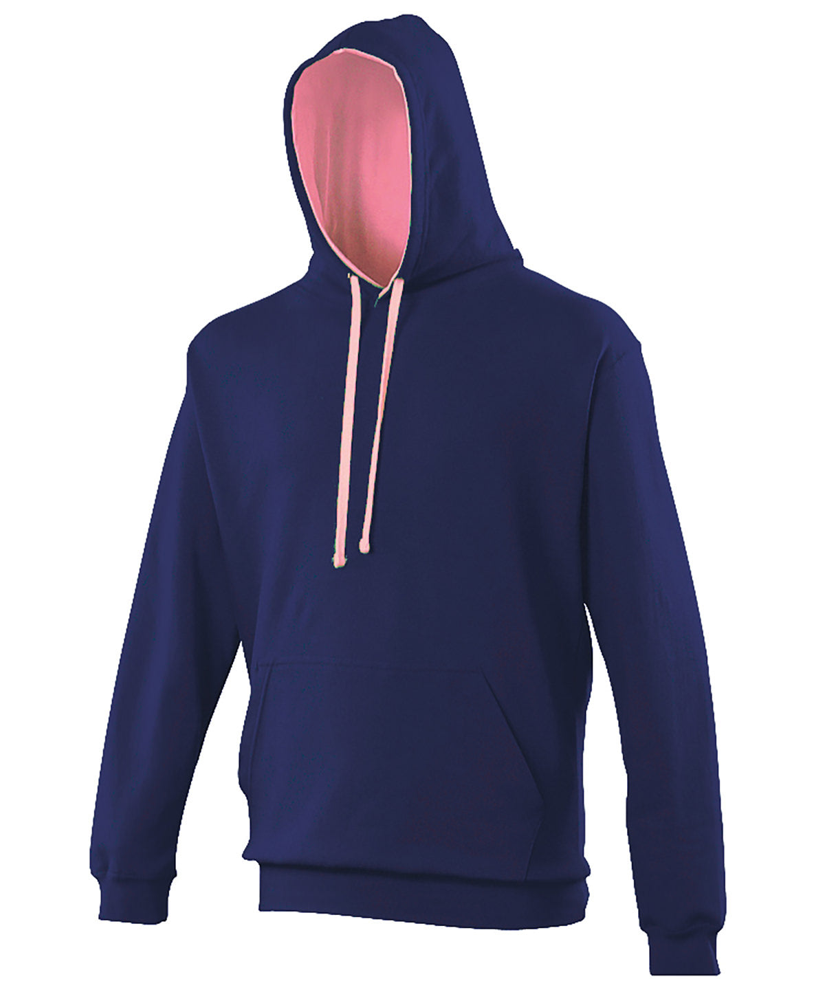 AWDis Just Hoods Varsity Hoodie - Oxford Navy/Candyfloss Pink