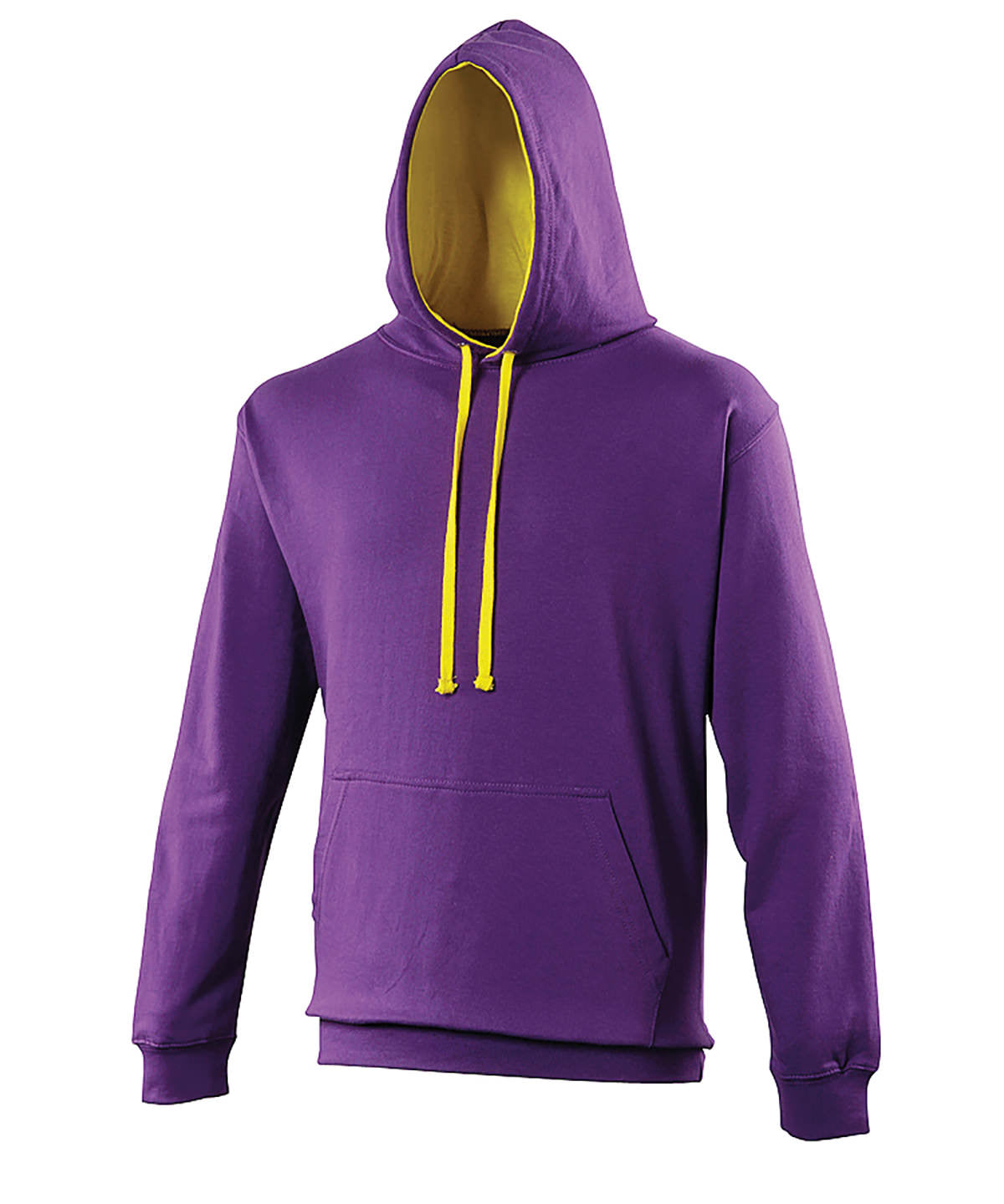 AWDis Just Hoods Varsity Hoodie - Purple/Sun Yellow