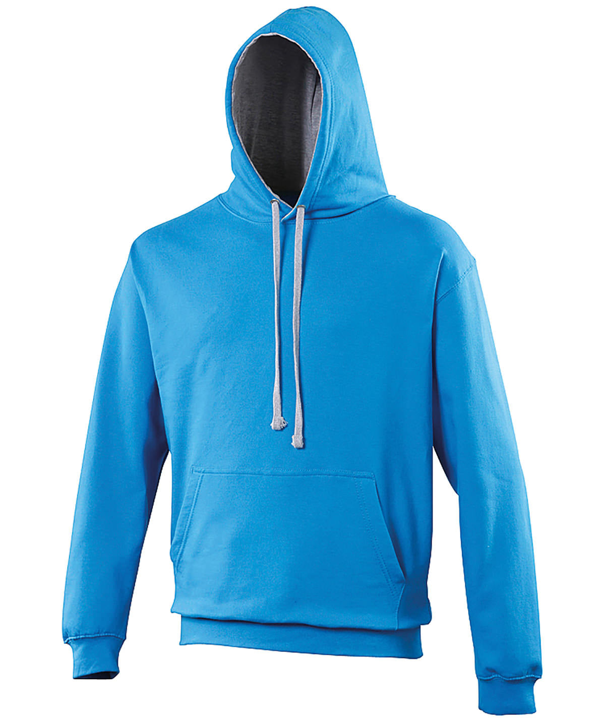 AWDis Just Hoods Varsity Hoodie - Sapphire Blue/Heather Grey