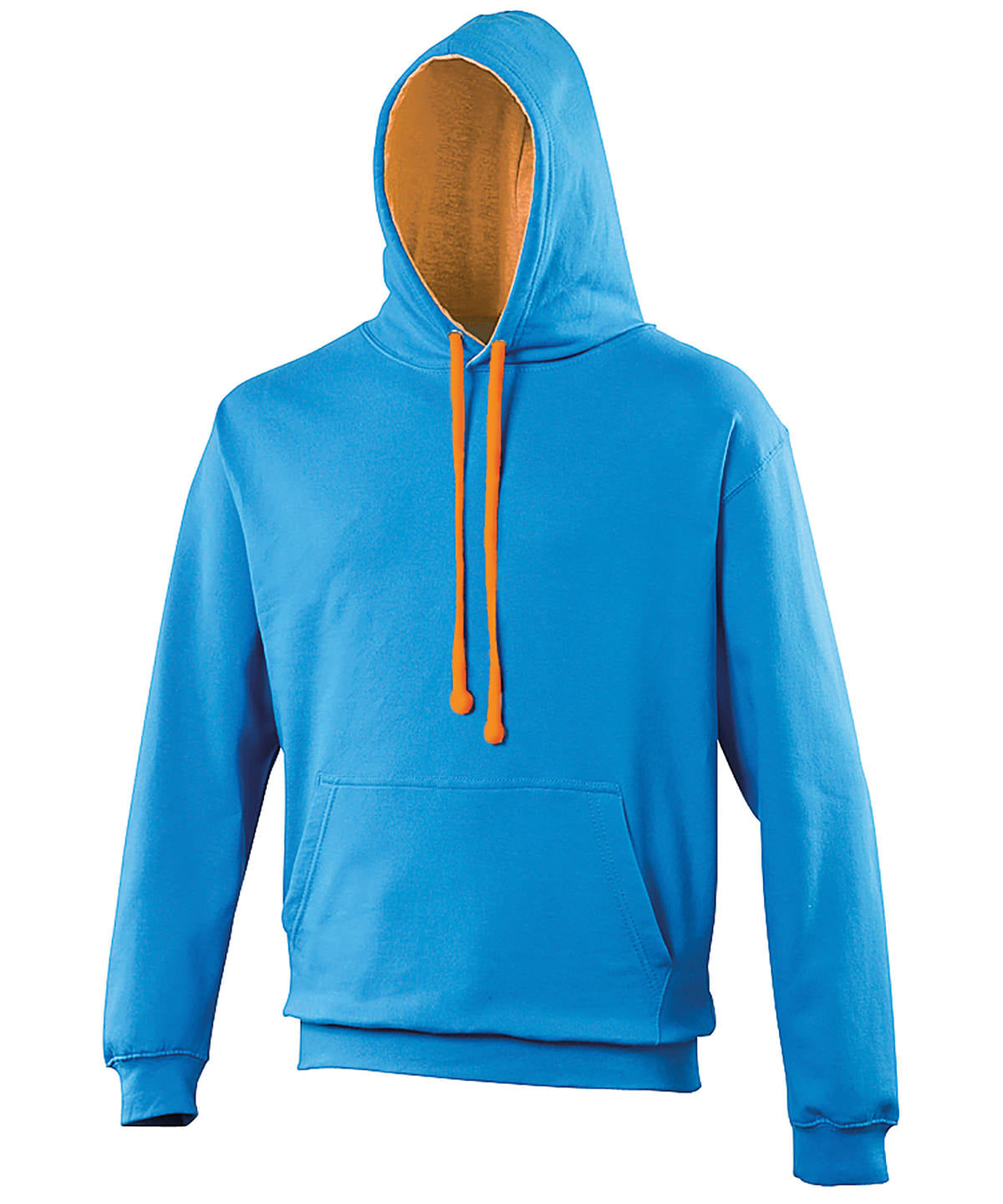 AWDis Just Hoods Varsity Hoodie - Sapphire Blue/Orange Crush
