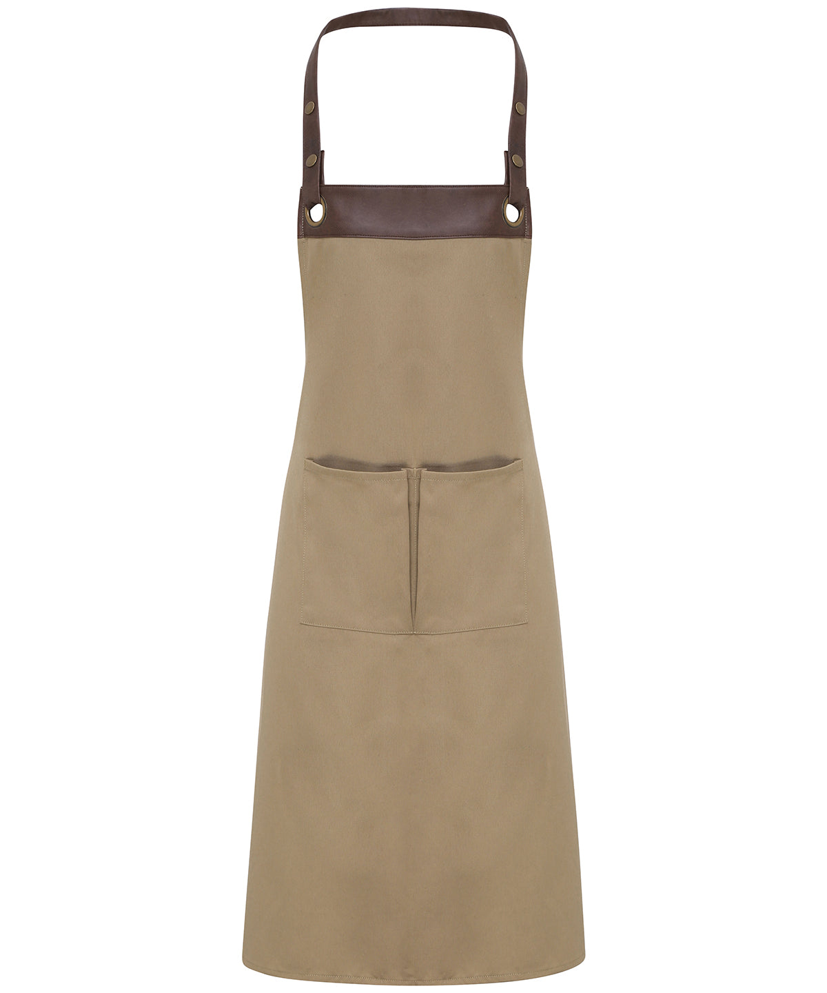 Premier Espresso Bib Apron - Khaki/Brown