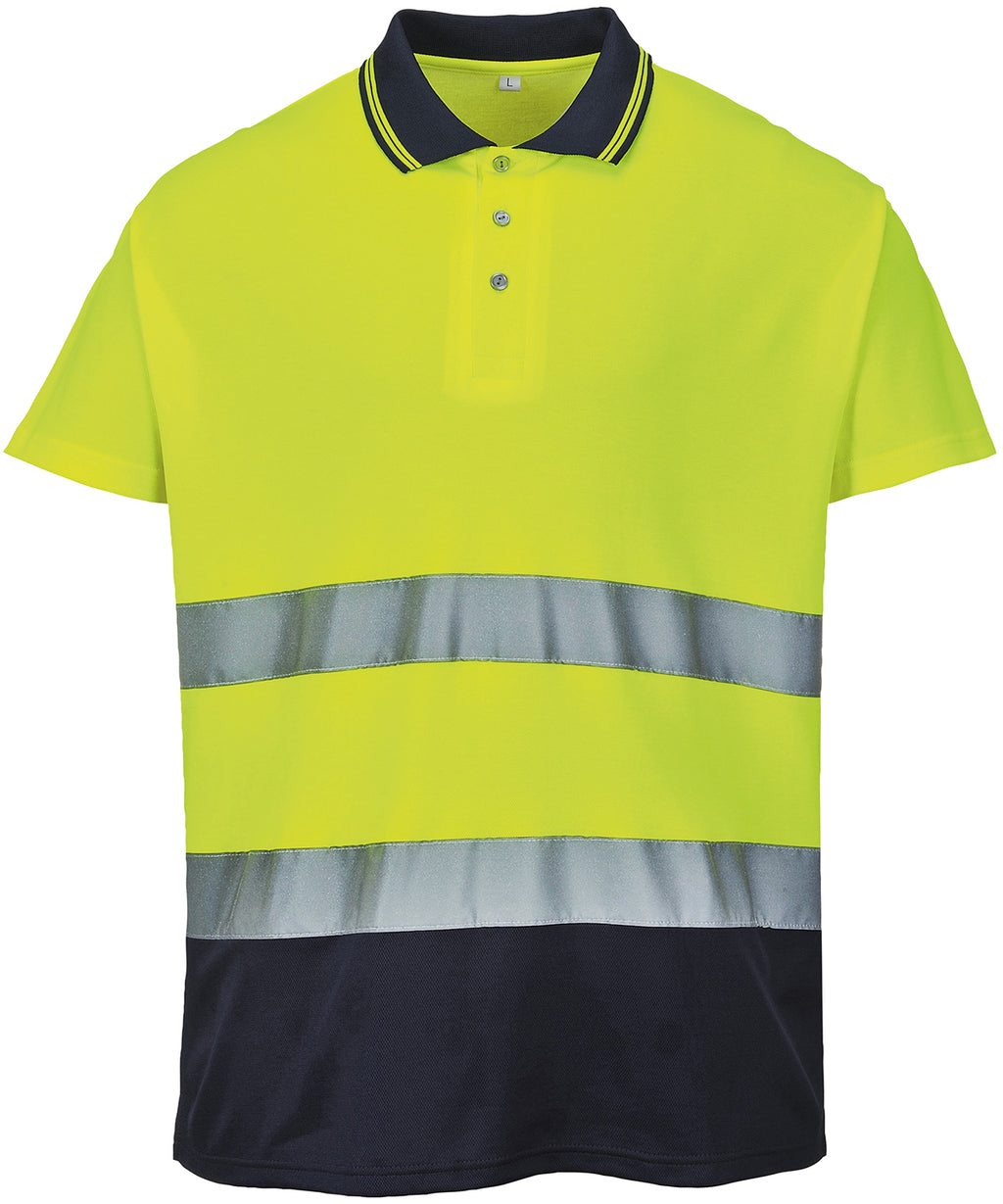 Portwest Two-tone Cotton Comfort Polo (S174) - Yellow/Navy
