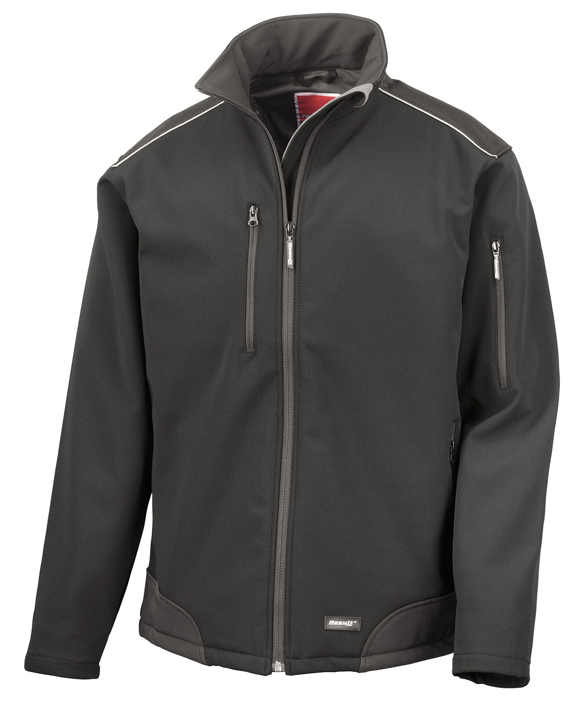 Result Workguard Ripstop Softshell Workwear Jacket - Black/Black