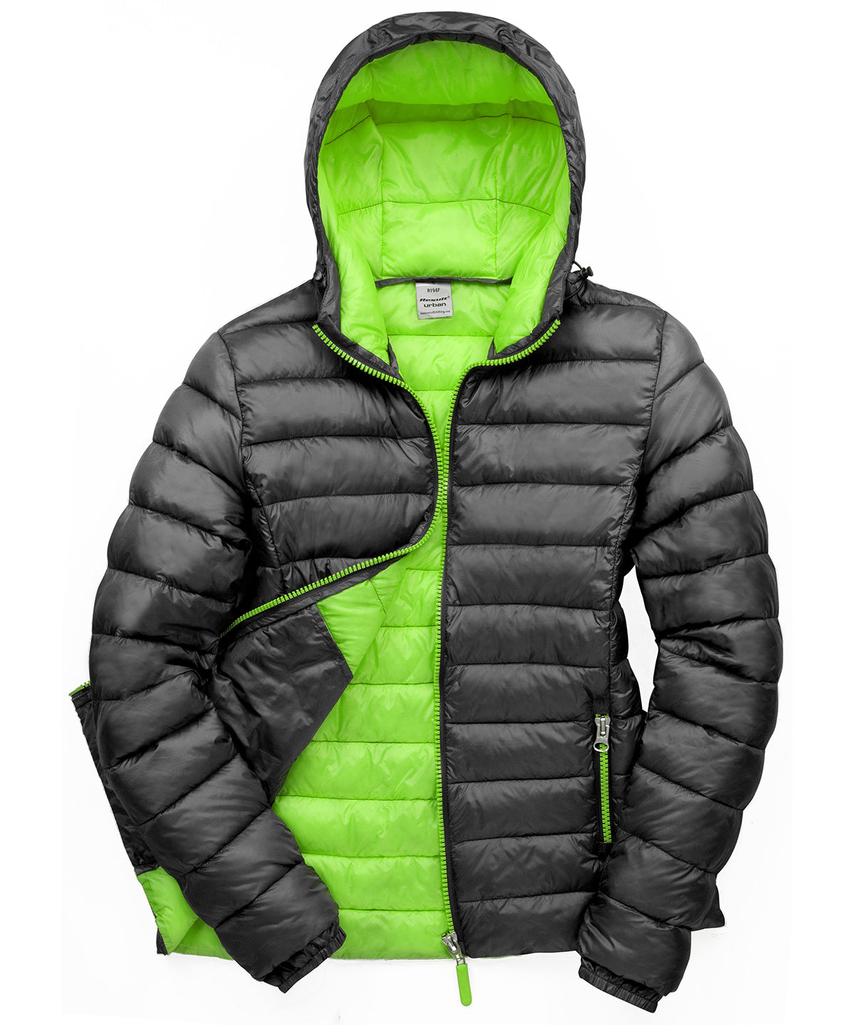 Result Urban Outdoor Women's Urban Snow Bird Hooded Jacket - Black/Lime