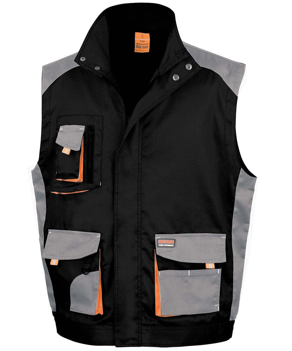 Result Workguard Work-Guard Lite Gilet - Black/Grey/Orange
