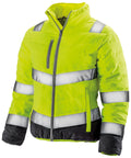 Result Safeguard Women's Soft Padded Safety Jacket - Fluorescent Yellow/Grey