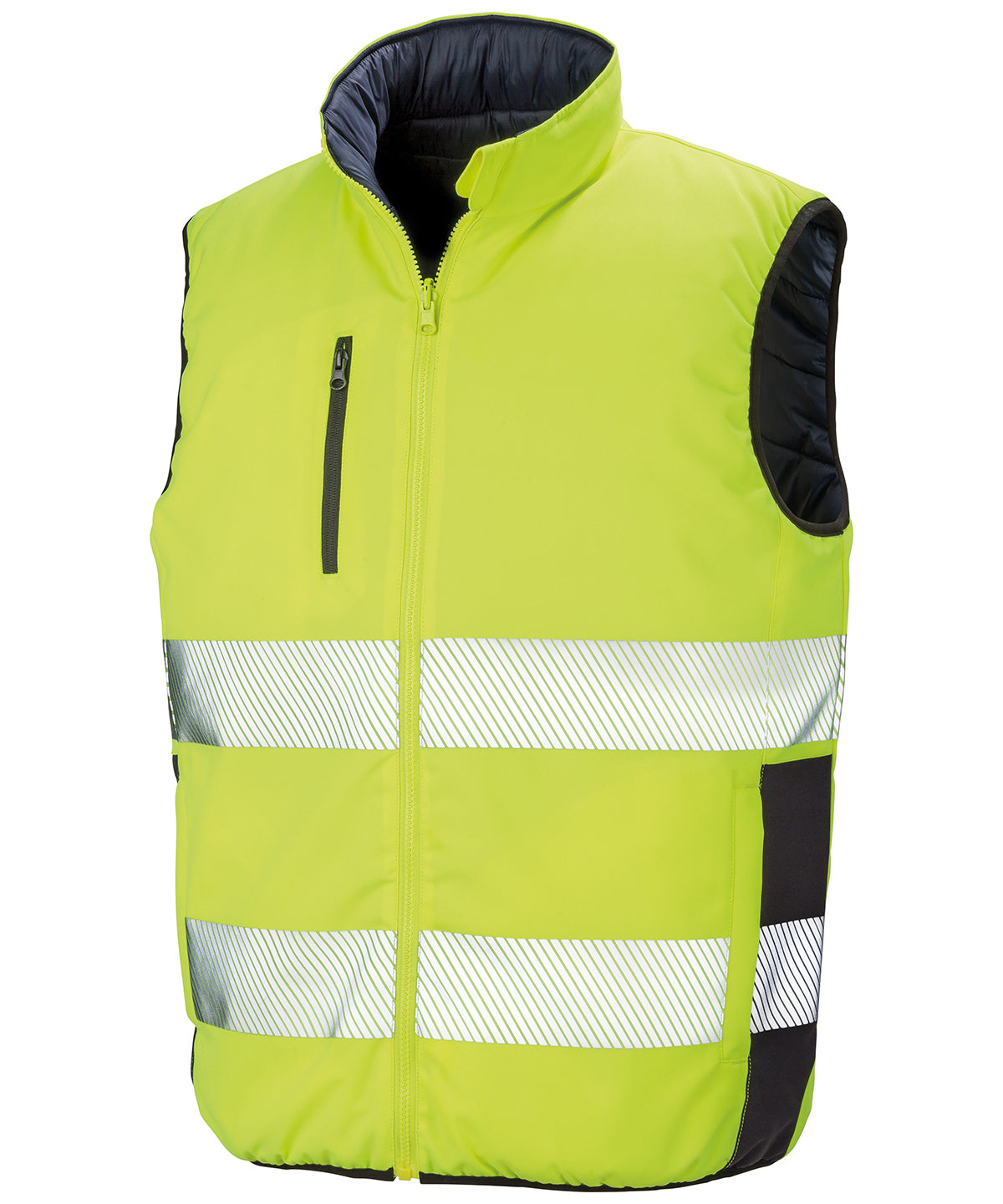 Result Safeguard Reversible Soft Padded Gilet - Fluorescent Yellow/Navy