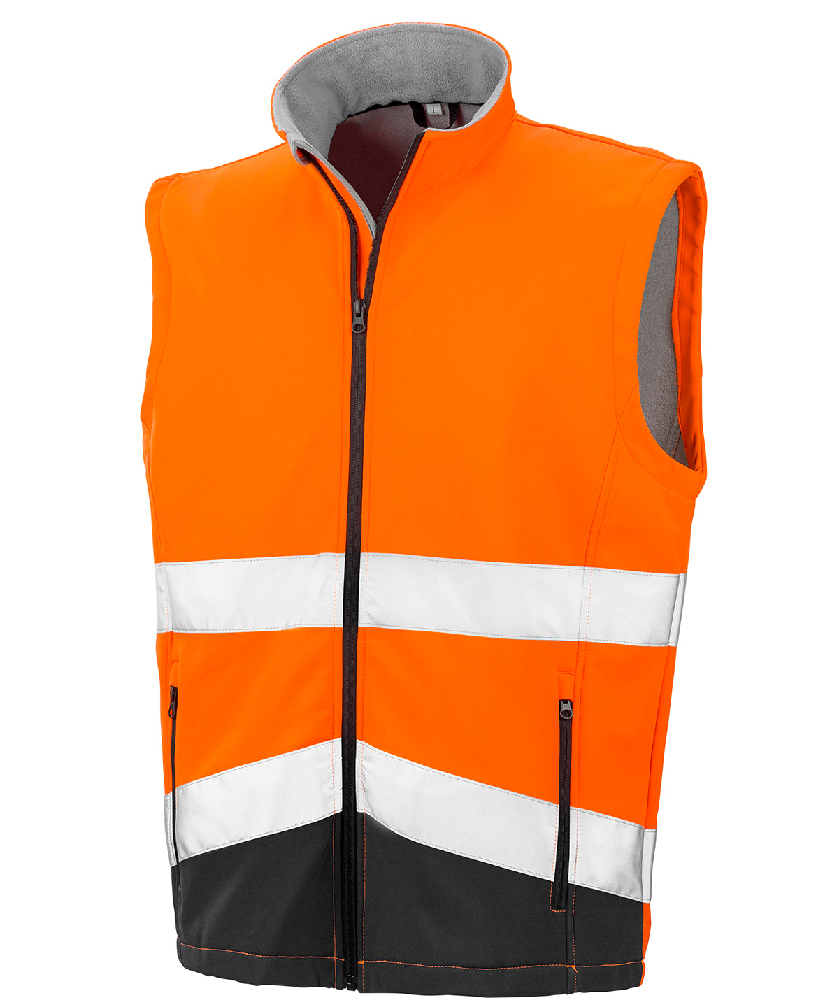 Result Safeguard Printable Safety Softshell Gilet - Fluorescent Orange/Black