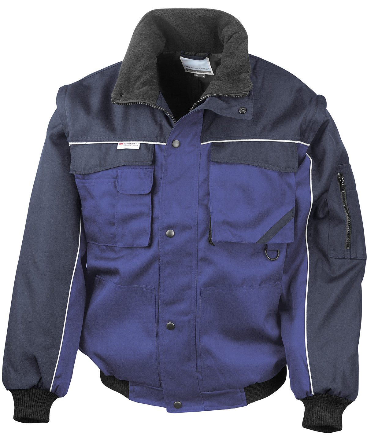 Result Workguard Work-Guard Zip Sleeve Heavy-duty Pilot Jacket - Royal/Navy