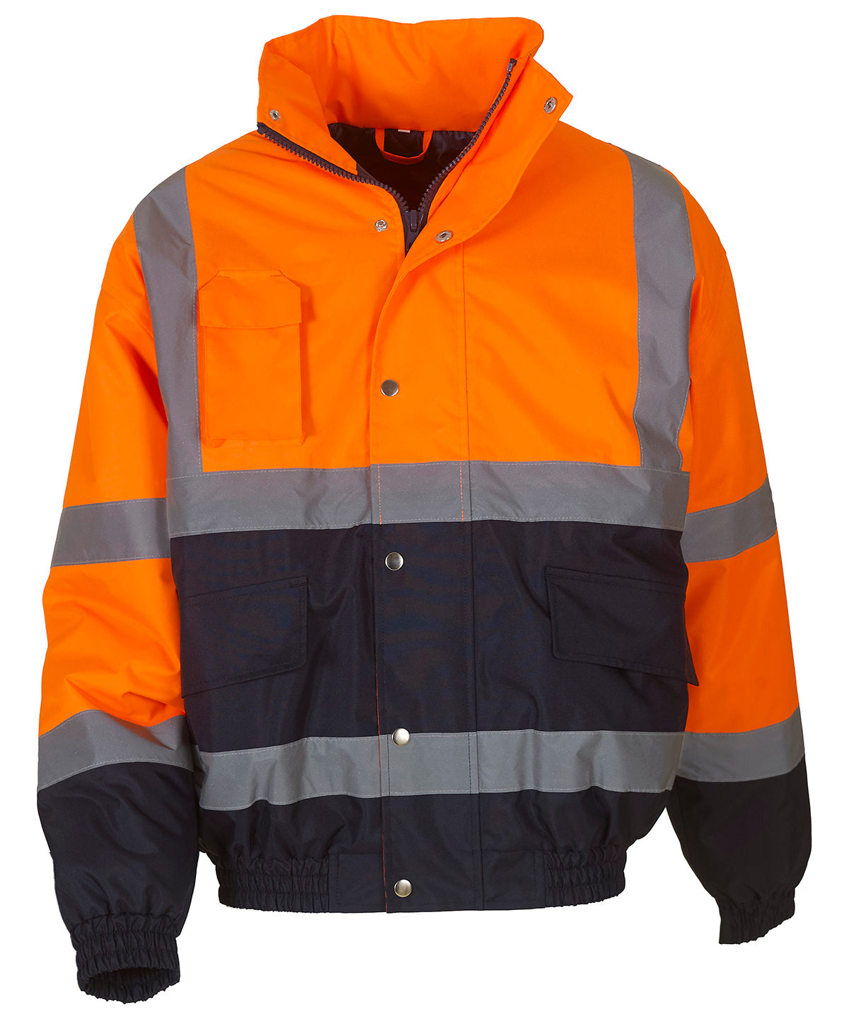 Yoko Hi-vis Two-tone Bomber Jacket (HVP218) - Orange/Navy
