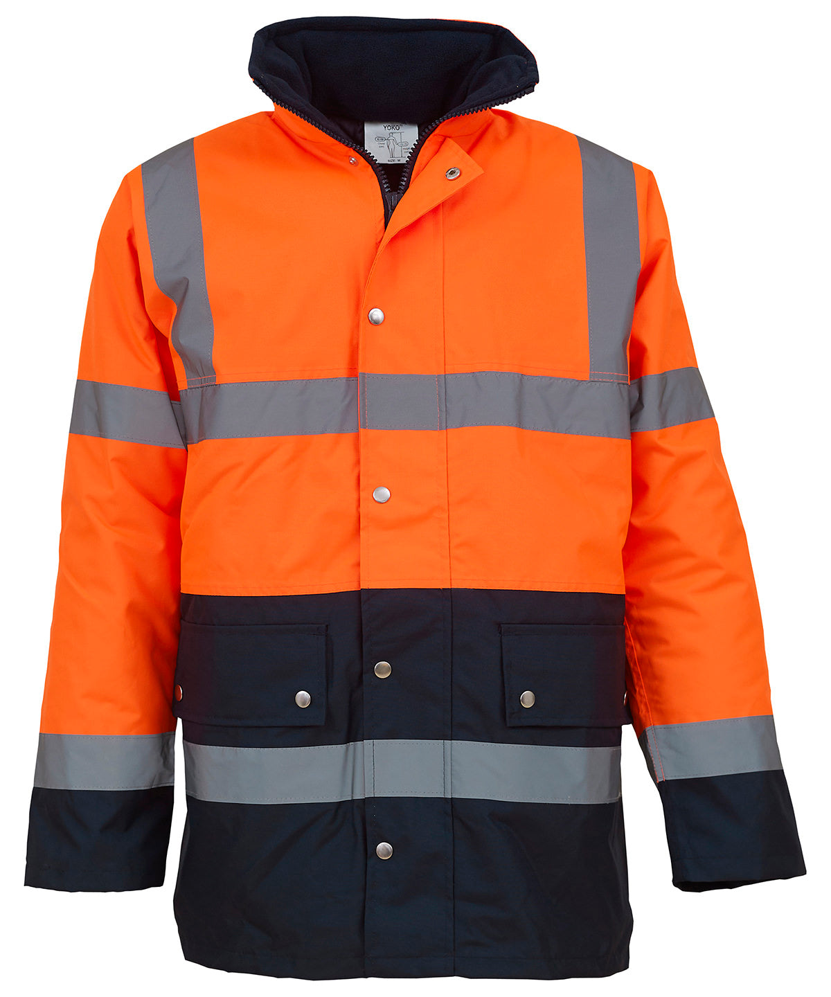 Yoko Hi-vis Two-tone Motorway Jacket (HVP302) - Orange/Navy