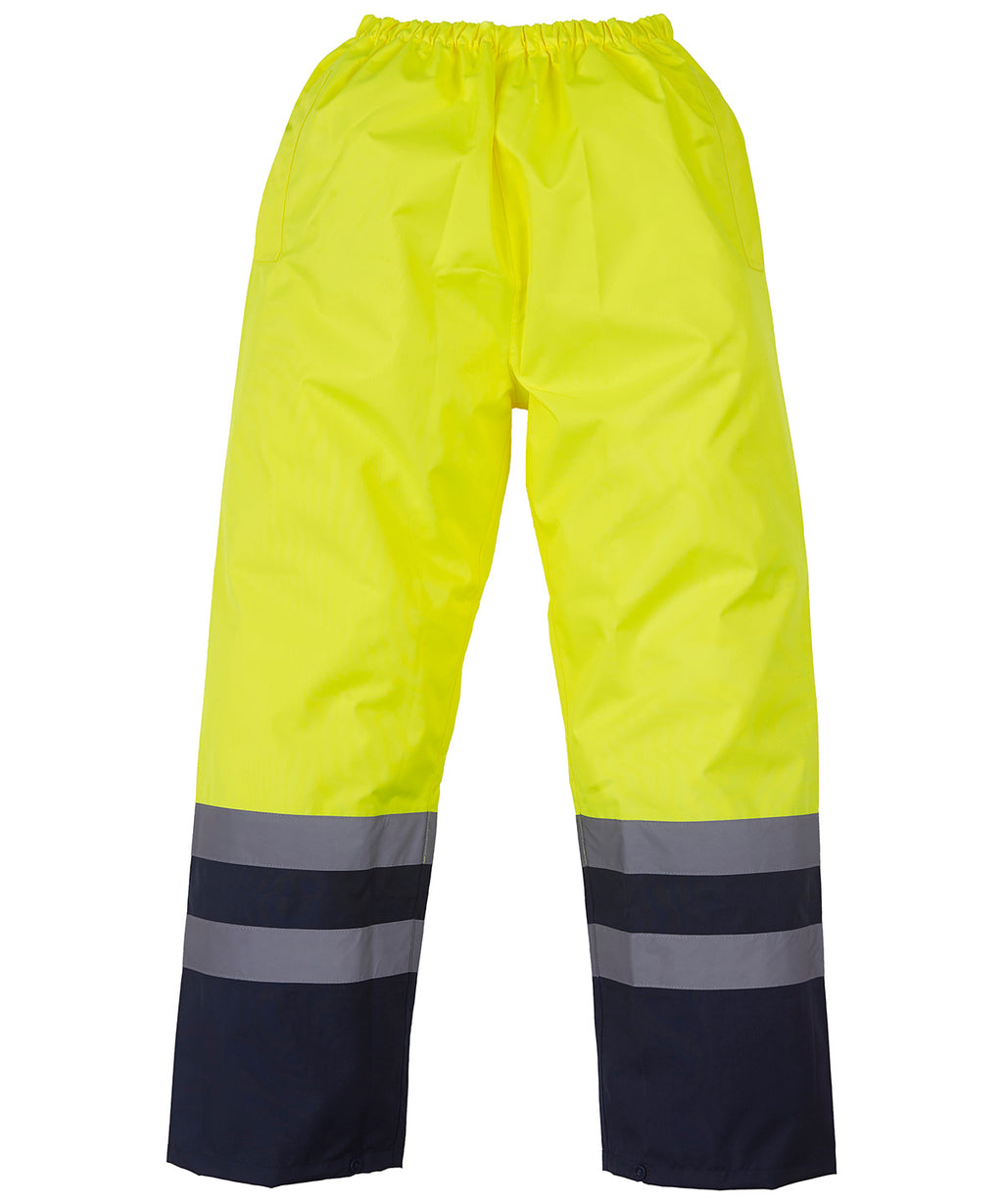 Yoko Hi-vis Waterproof Overtrousers (HVS463) - Yellow/Navy