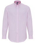 Premier Cotton-rich Oxford Stripes Shirt - White/Pink