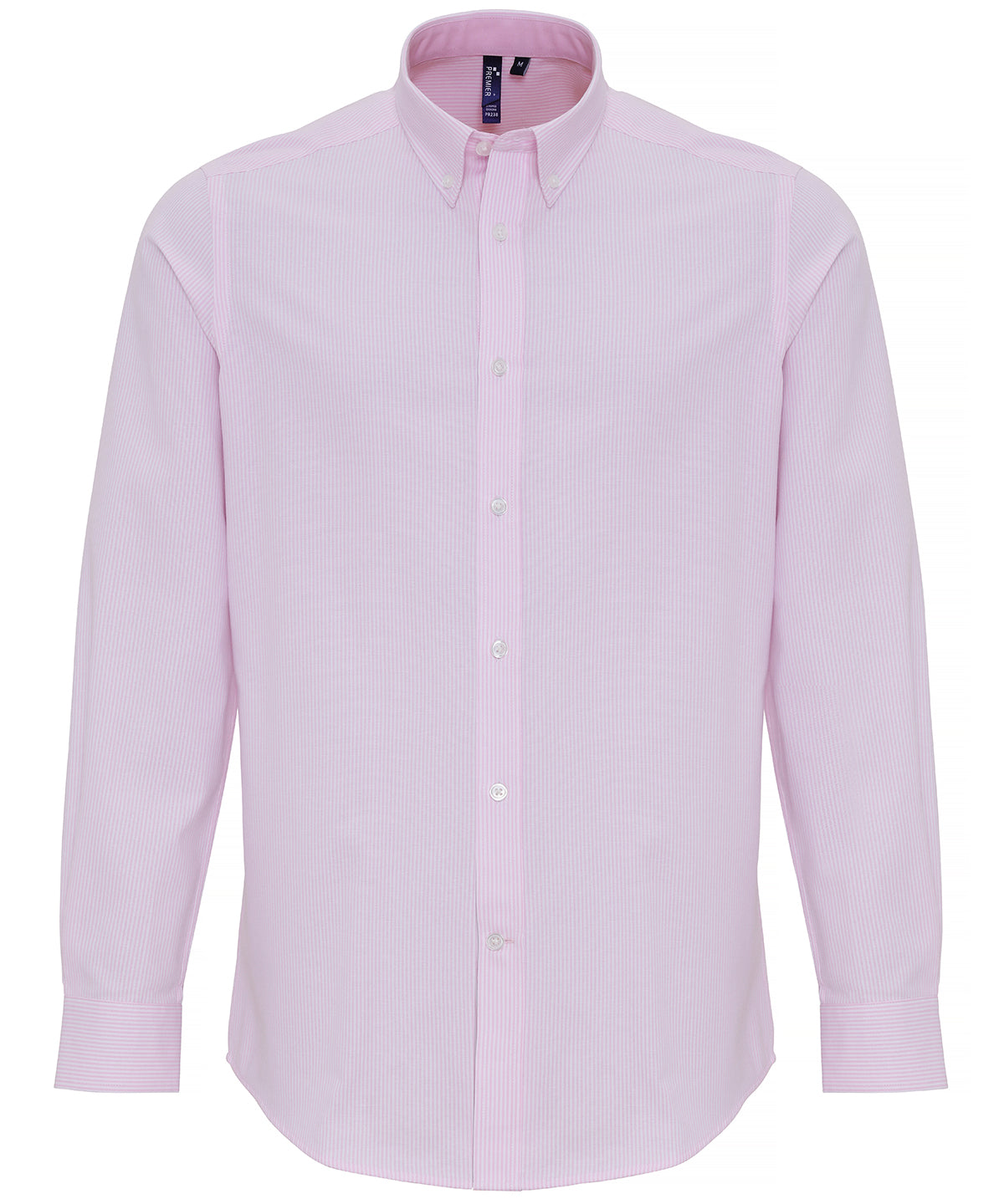 Premier Cotton-rich Oxford Stripes Shirt - White/Pink