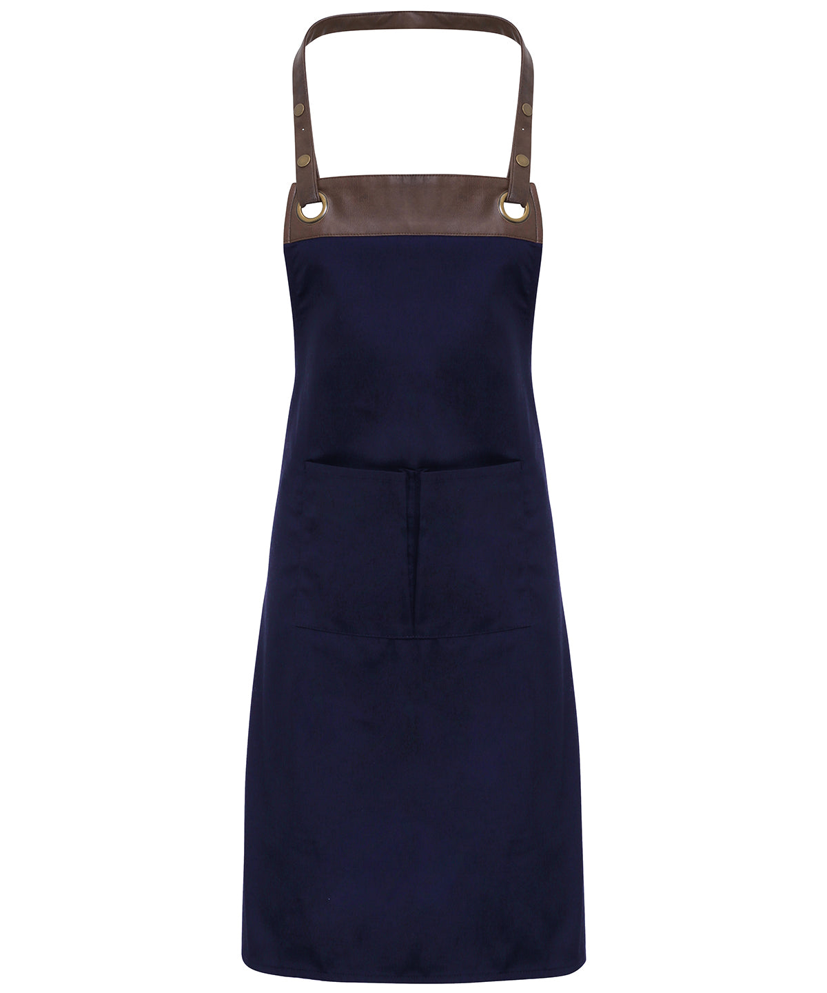Premier Espresso Bib Apron - Navy/Brown