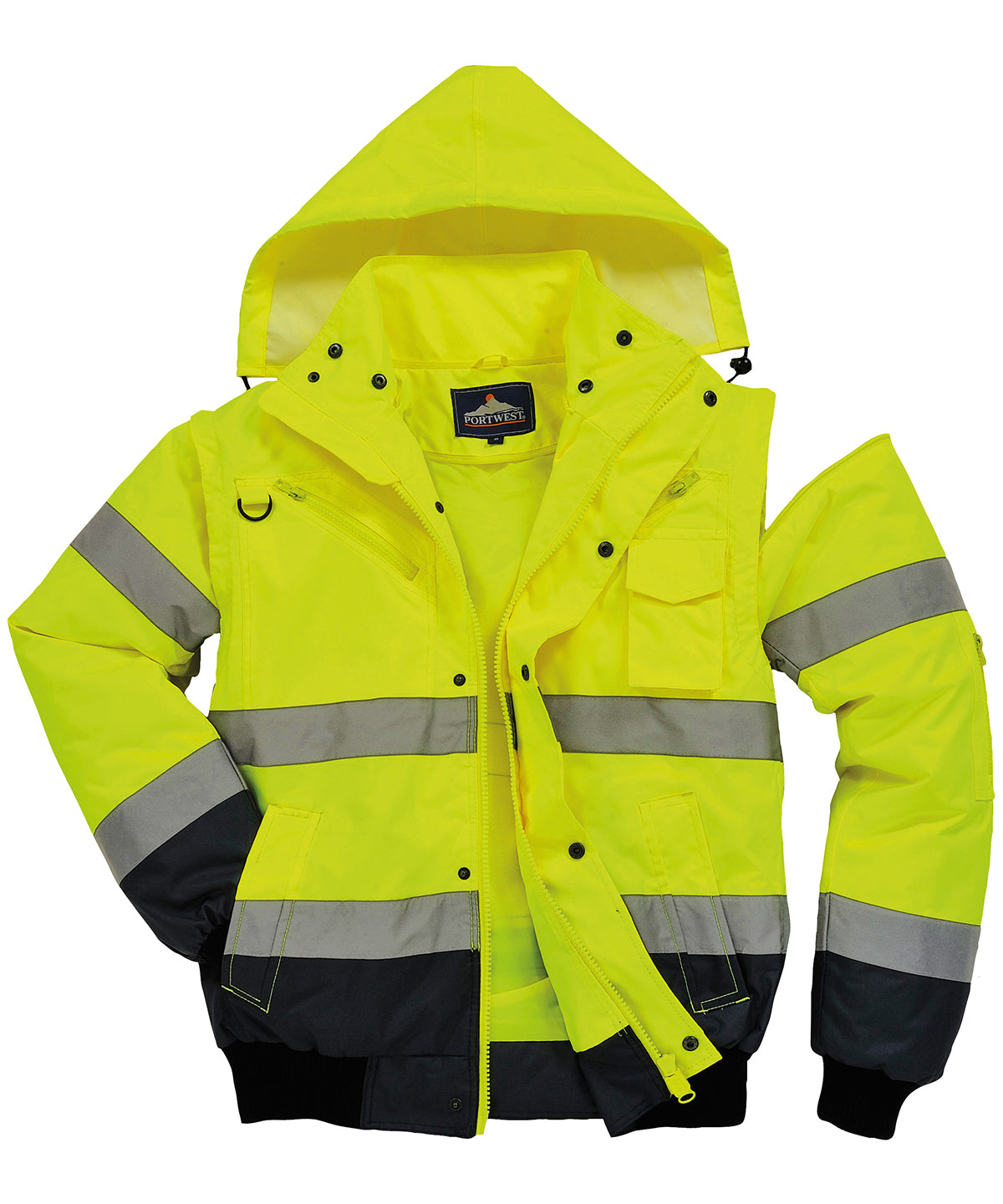 Portwest Hi-vis Contrast Bomber Jacket (C465) - Yellow/Navy