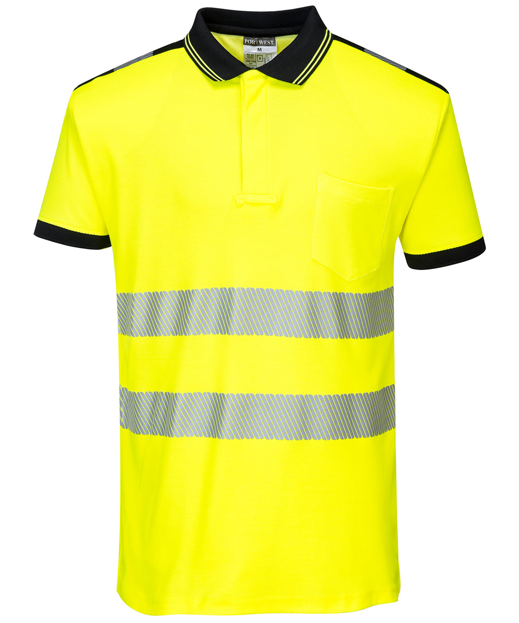 Portwest PW3 Hi-vis Polo Shirt (T180) - Yellow/Black