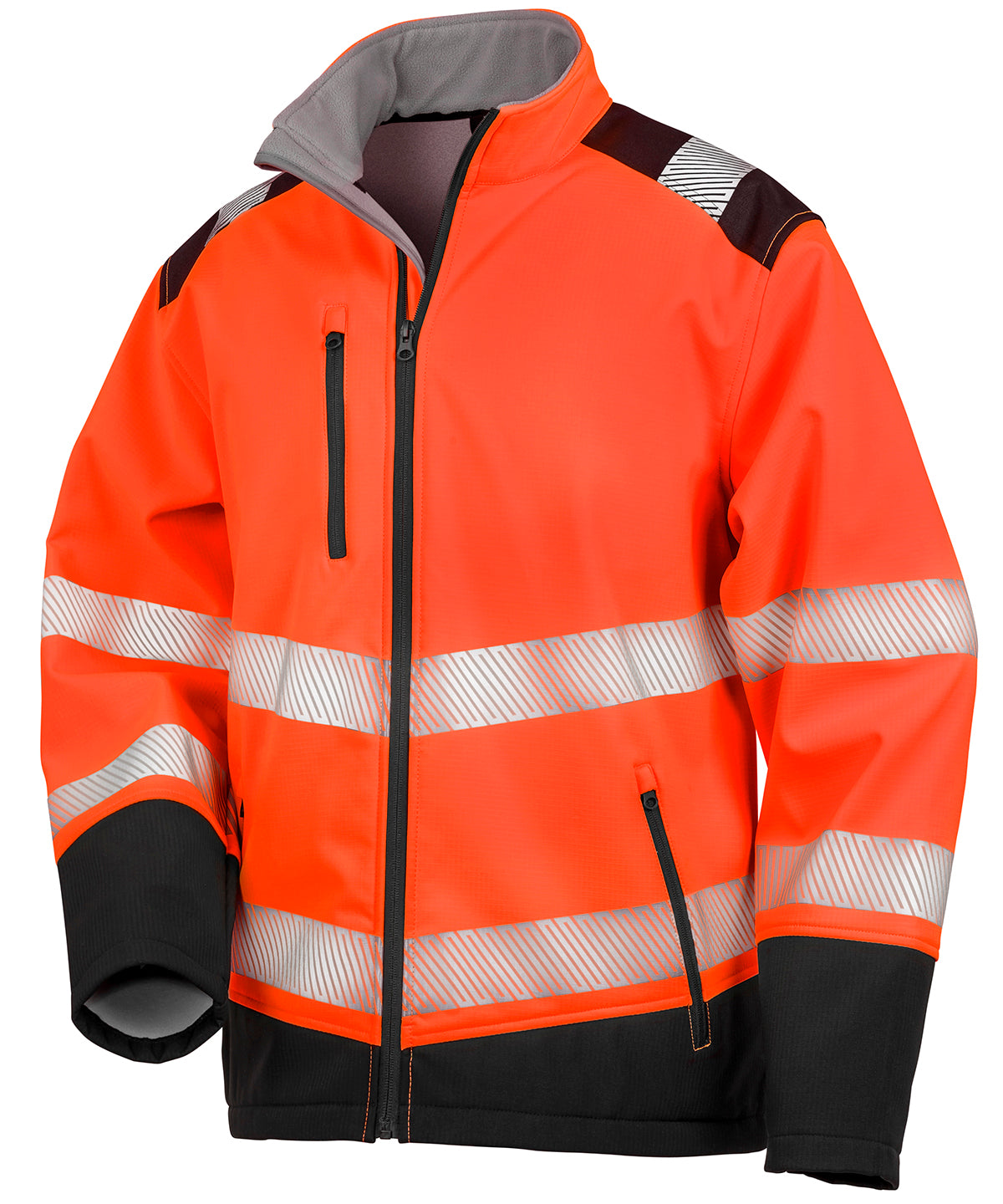 Result Safeguard Printable Ripstop Safety Softshell - Fluorescent Orange/Black