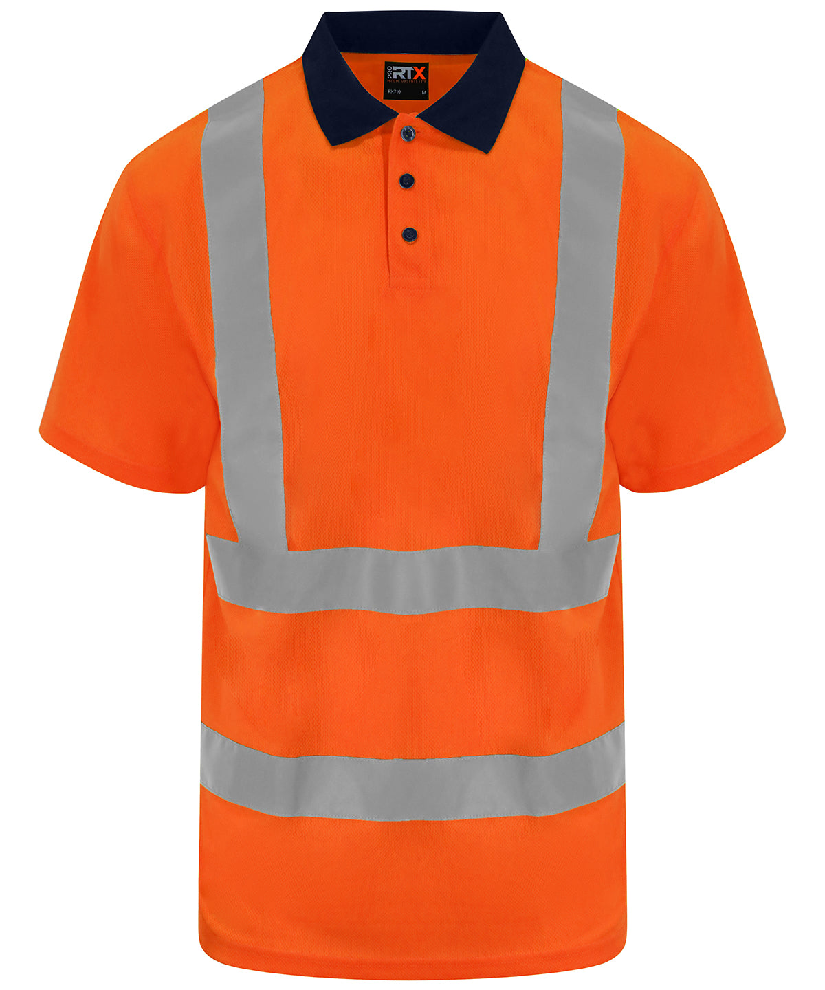 Pro RTX High Visibility High Visibility Polo - HV Orange/Navy