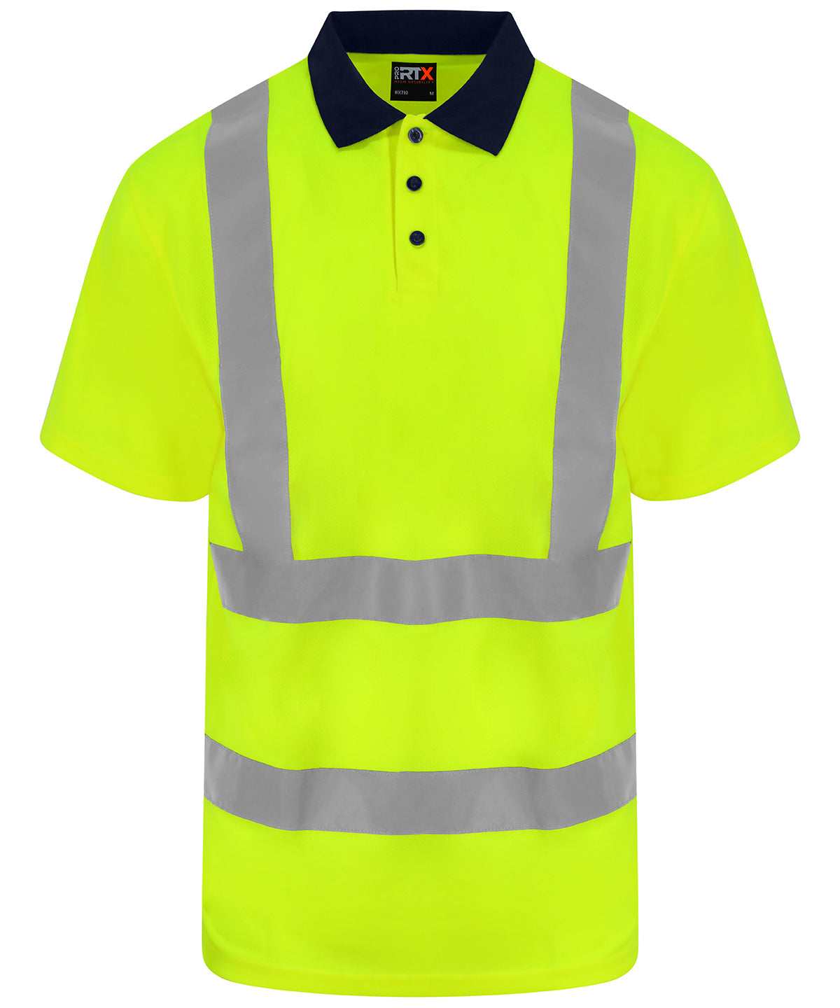 Pro RTX High Visibility High Visibility Polo - HV Yellow/Navy