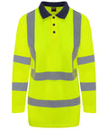 Pro RTX High Visibility High Visibility Long Sleeve Polo - HV Yellow/Navy