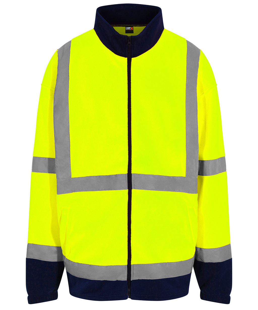 Pro RTX High Visibility High Visibility Full-zip Fleece - HV Yellow/Navy