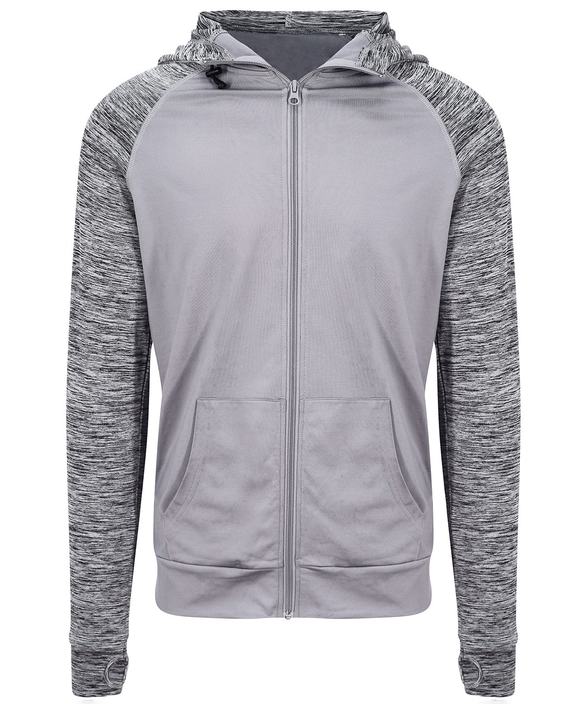 AWDis Just Cool Cool Contrast Zoodie - Grey/Grey Melange