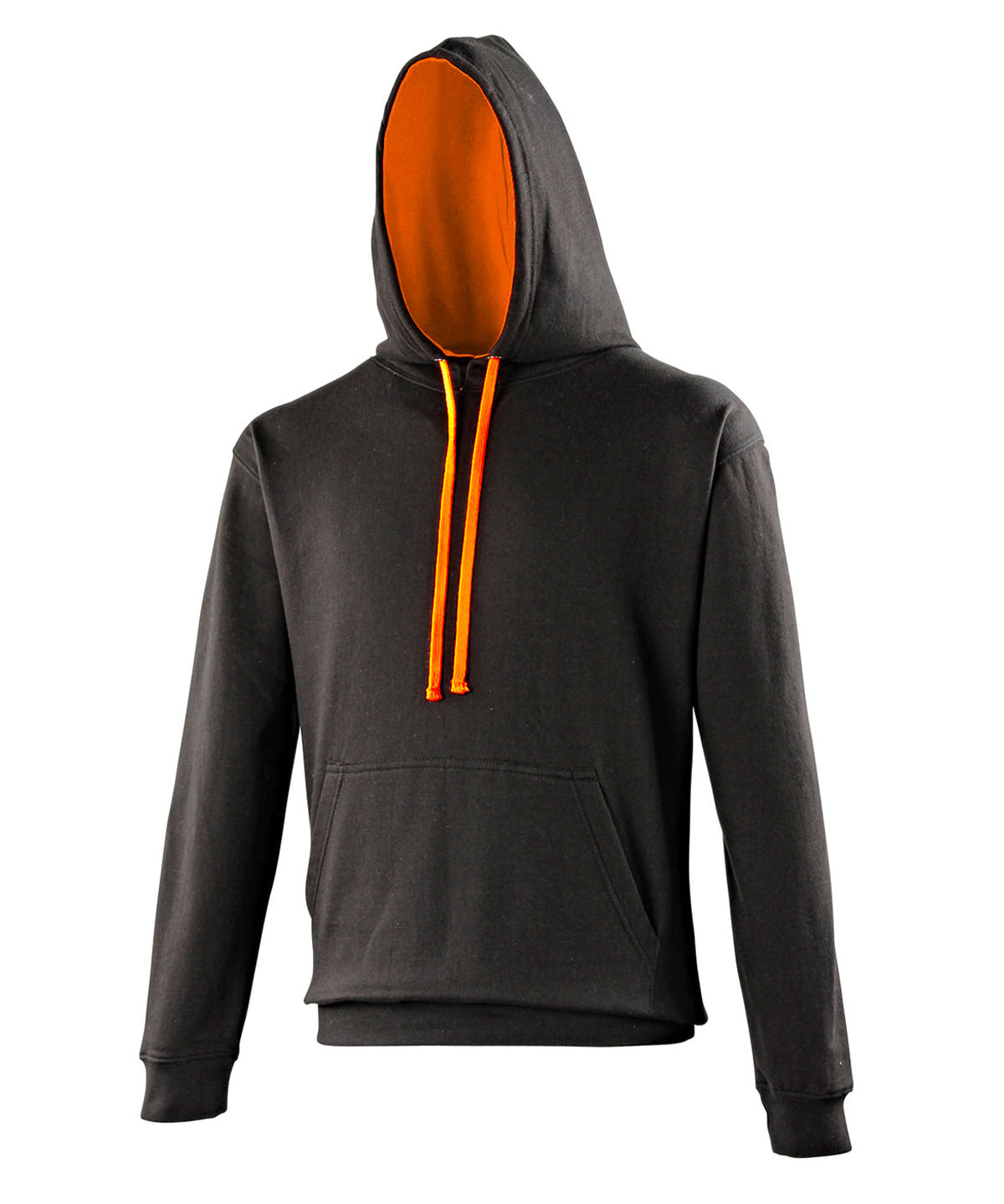 AWDis Just Hoods Varsity Hoodie - Jet Black/Orange Crush