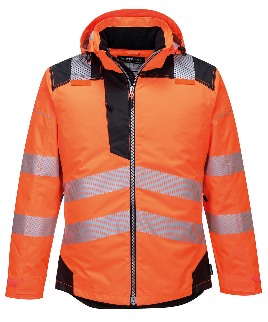 Portwest PW3 Hi-vis Winter Jacket (T400) - Orange/Black