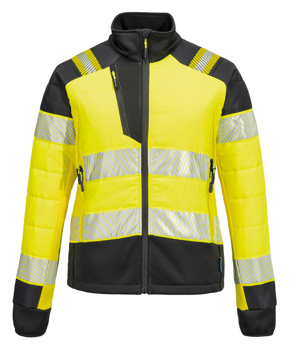 Portwest Women’s PW3 Hi-vis Hybrid Baffle Jacket (T171) - Yellow/Black