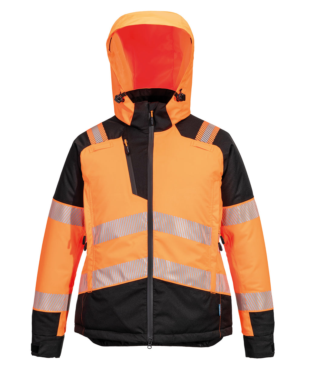 Portwest Women’s PW3 Hi-vis Winter Jacket (T162) - Orange/Black