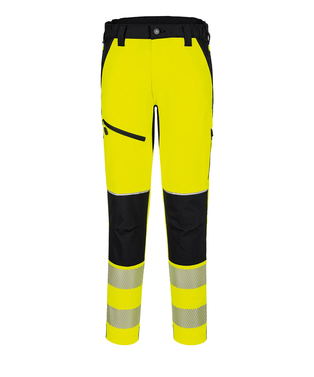 Portwest PW3 Hi-vis Stretch Trousers (T140) - Yellow/Black