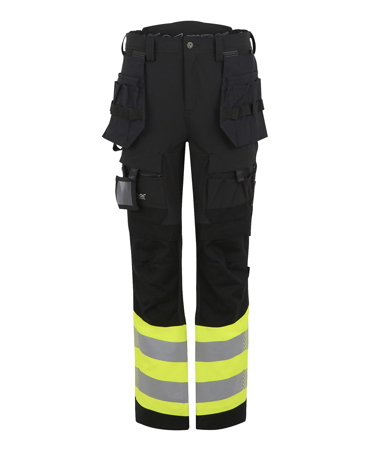 Regatta High Visibility Hi-Vis X-Pro Stretch Holster Trousers (Class 1) - Black/Yellow