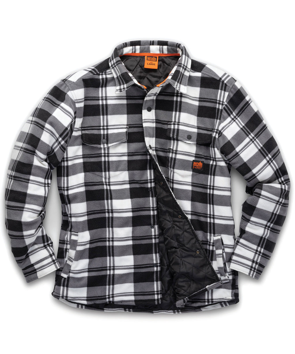 Scruffs Worker Padded Checked Shirt - Black/White