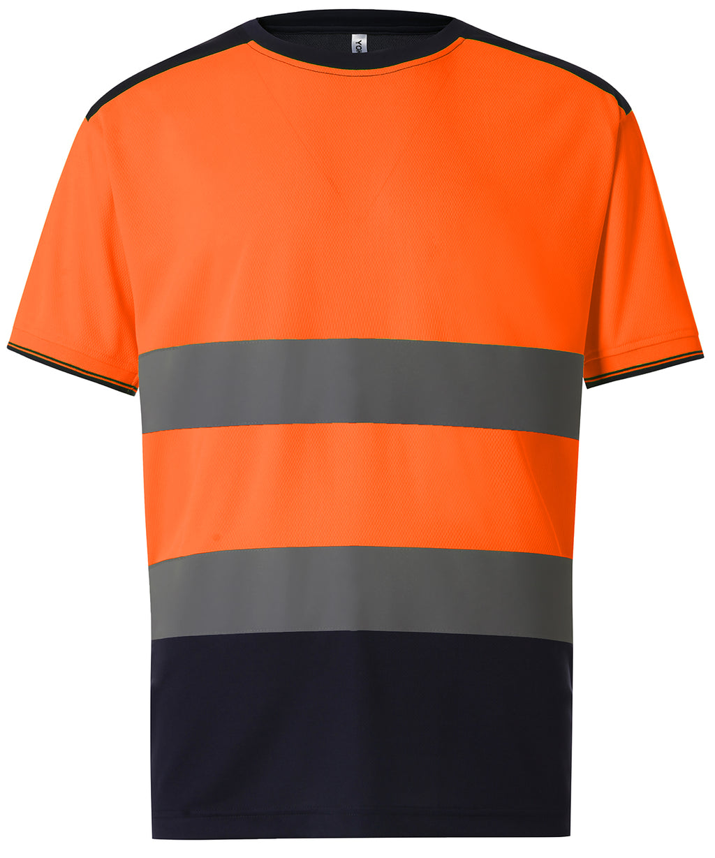 Yoko Hi-vis Two-tone T-shirt (HVJ400) - Orange/Navy