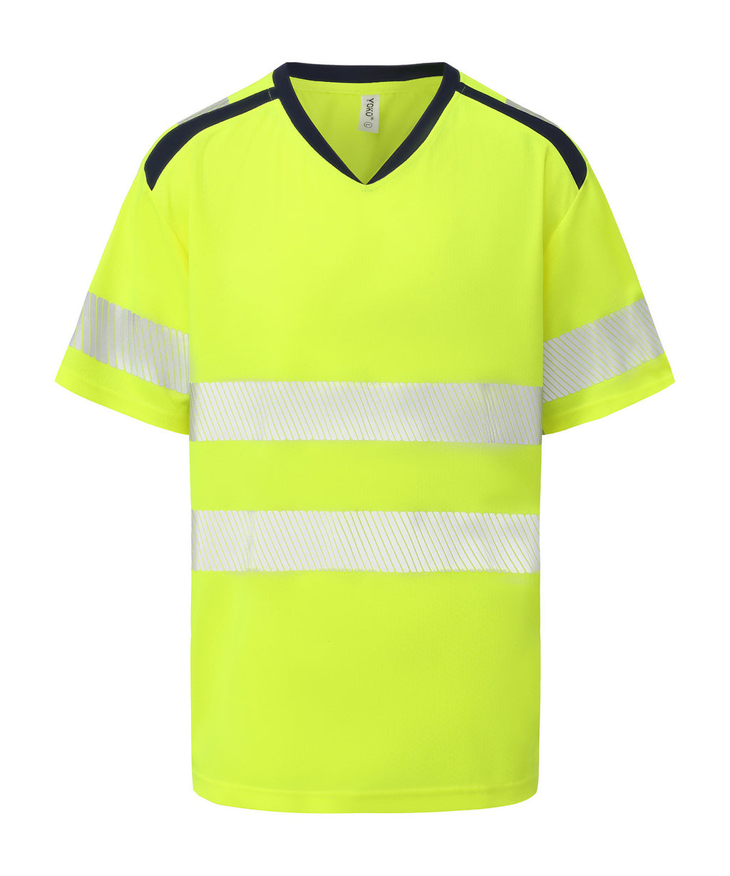 Yoko Hi-vis Mandarin Collar Comfort Trim T-shirt (HVJ430) - main