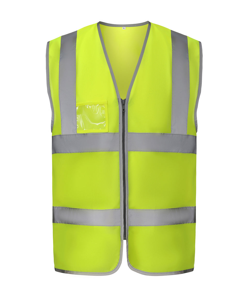 Yoko Hi-vis Zip ID Reflective Border Waistcoat (HVW103) - Hi-vis Yellow