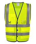 Yoko Hi-vis Superior Open Mesh Button Waistcoat (HVW860) - Hi-vis Yellow