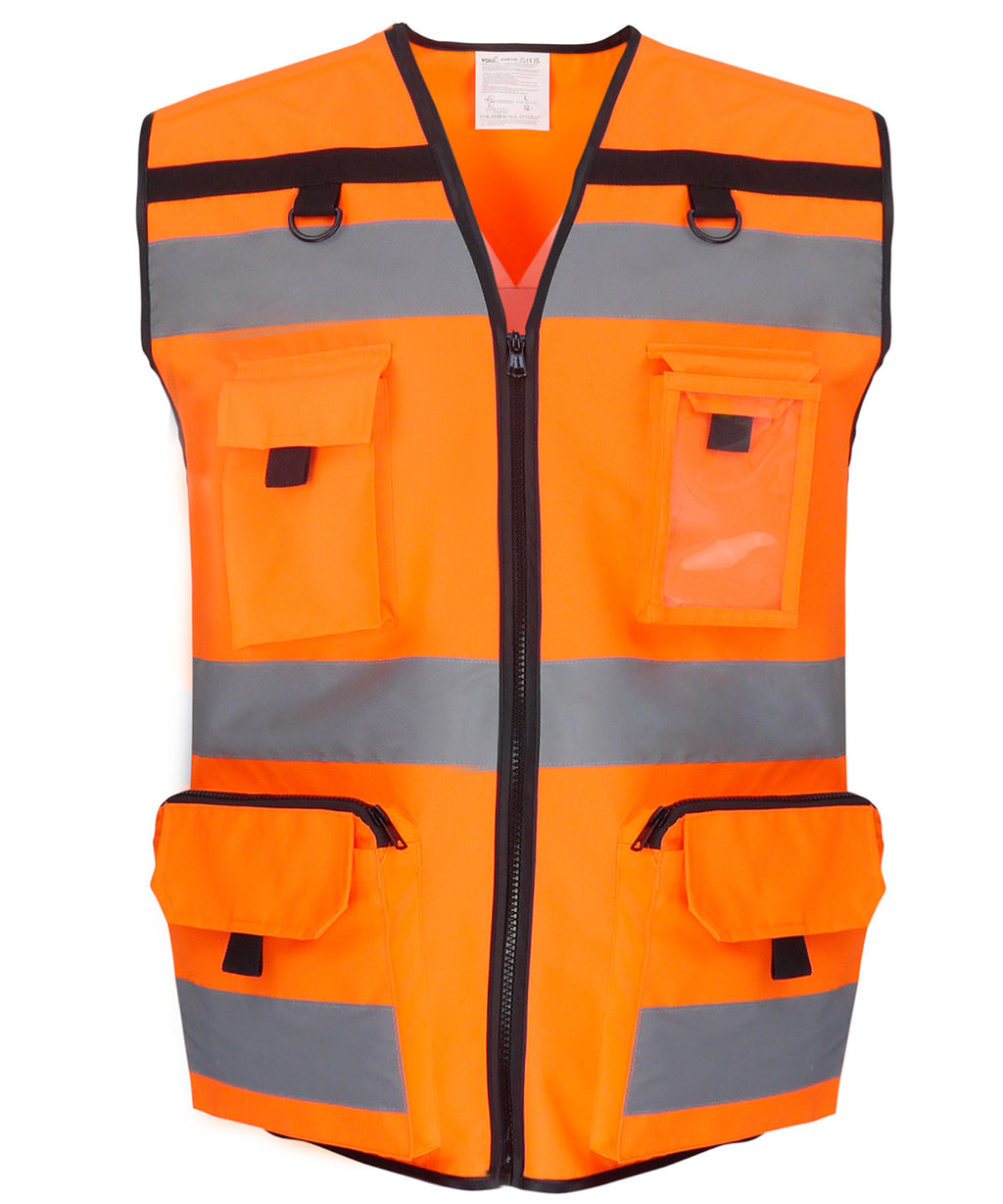 Yoko Hi-vis Ripstop Tool Vest (HVW108) - Hi-vis Orange
